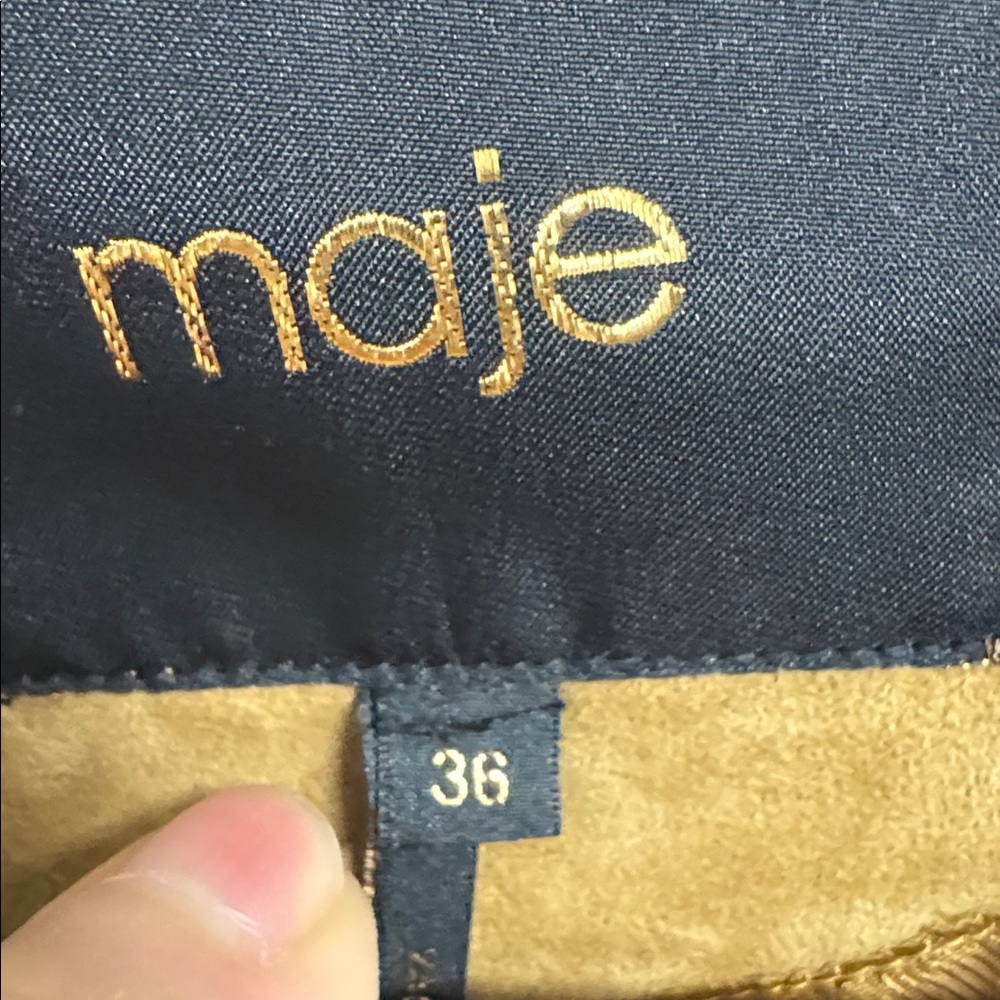 NWT MAJE Bicoti suede with crochet trim jacket SIZE 38 Small - Picture 10 of 11